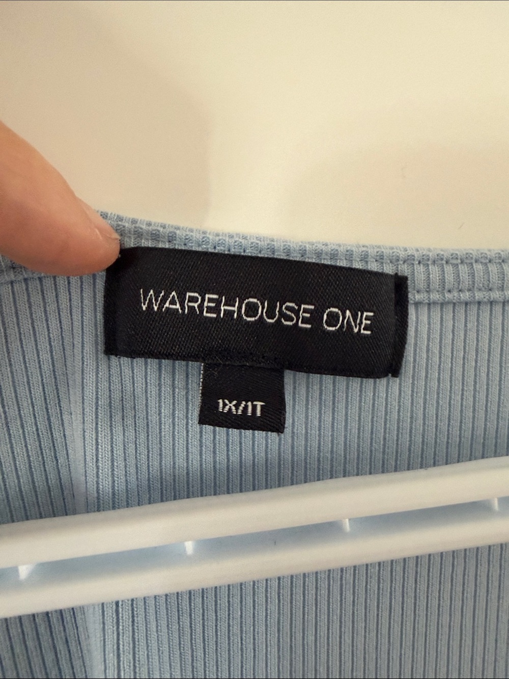 Women's Light Blue Square Neck Ribbed Short Sleeve Top E35 - Picture 3 of 5